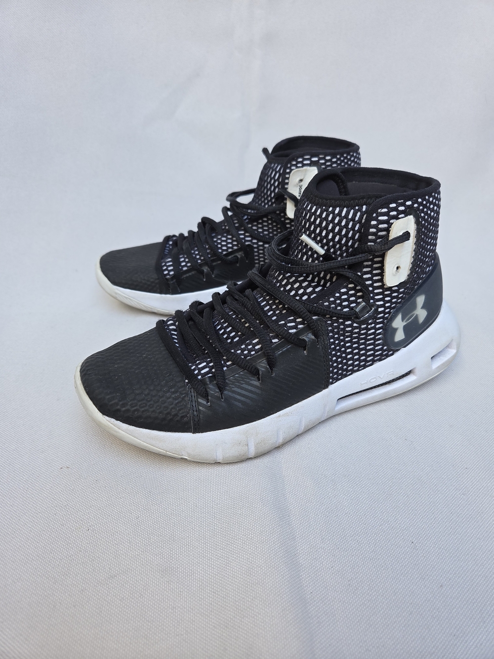 Under Armour HOVR Havoc Black & White Mid-Top Basketball Shoes